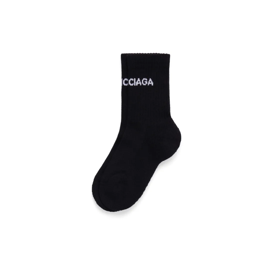 Kids - Balenciaga Tennis Socks in Black