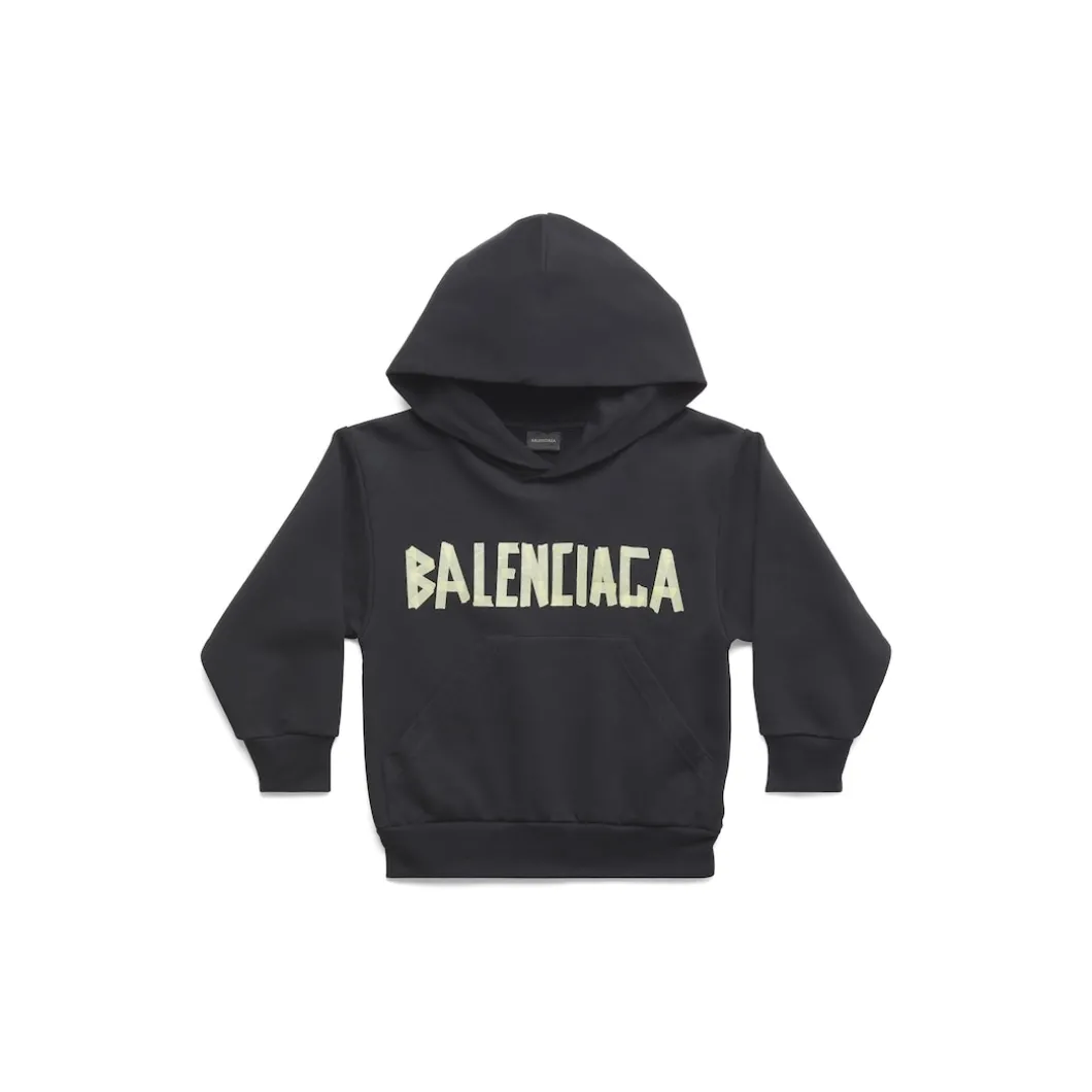 Kids - Tape Type Hoodie in Black Faded