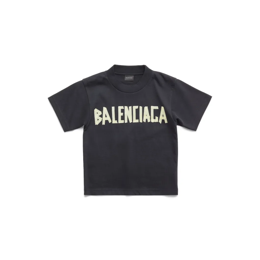 Kids - Tape Type T-shirt in Black Faded