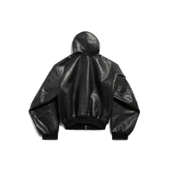 Lined Zip-up Hoodie Large Fit in Black