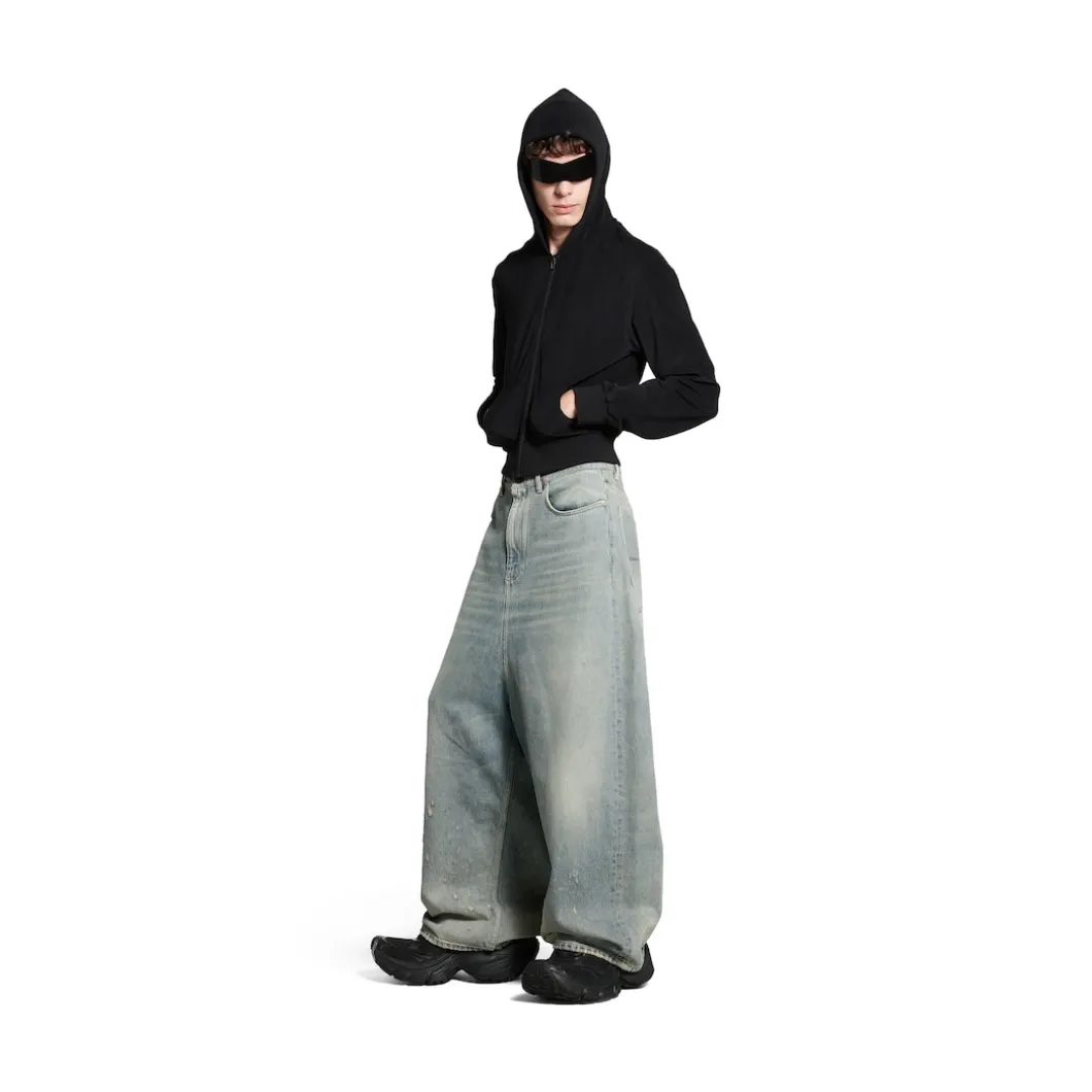 Low Crotch Pants in Light Blue
