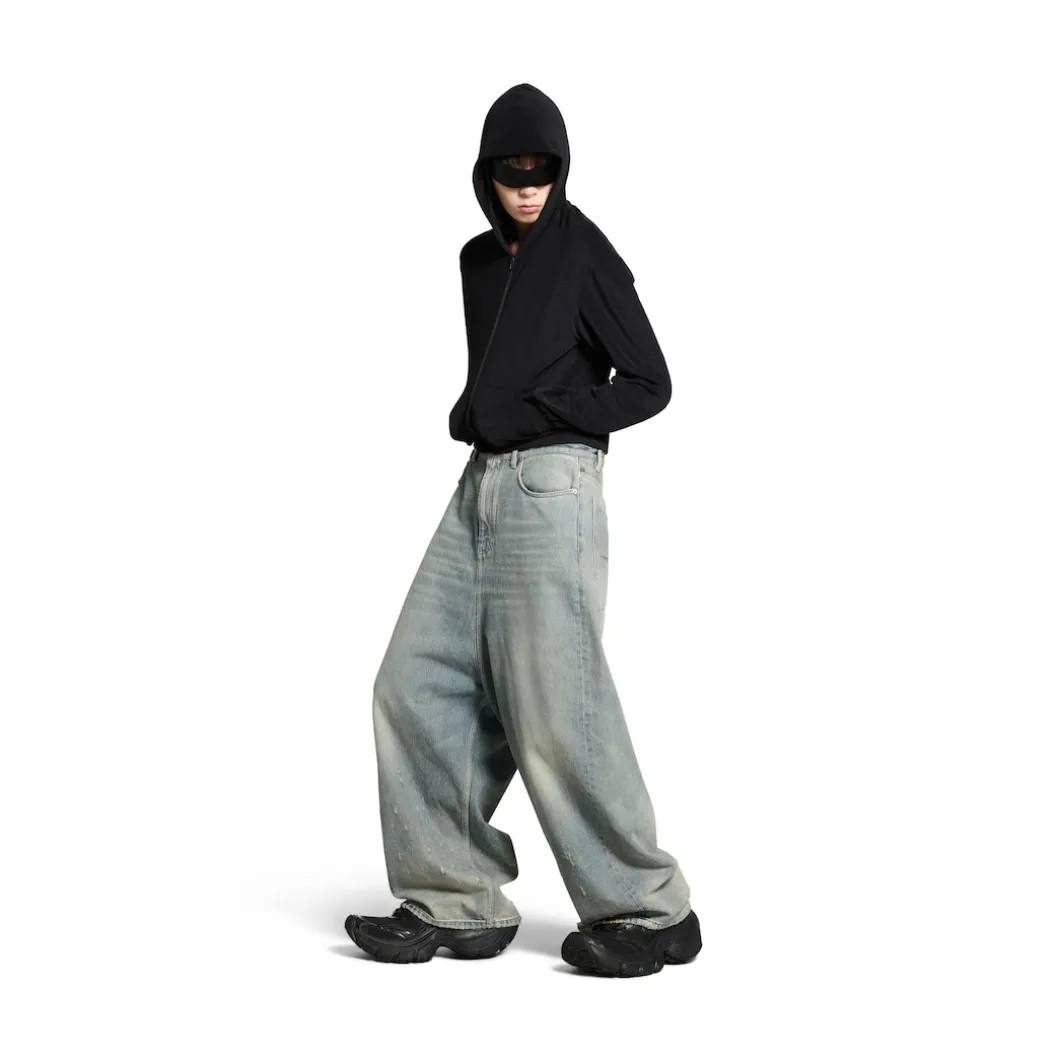 Low Crotch Pants in Light Blue
