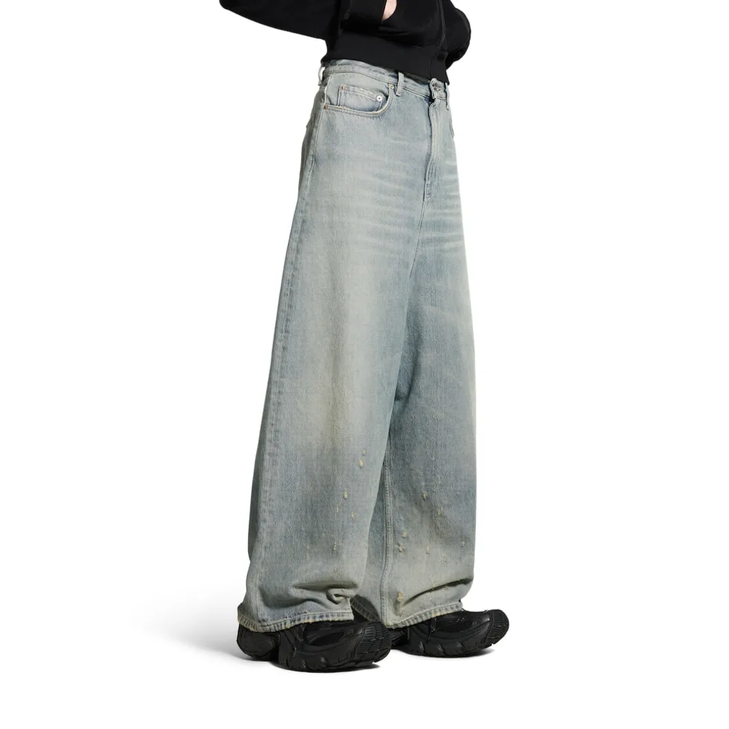 Low Crotch Pants in Light Blue