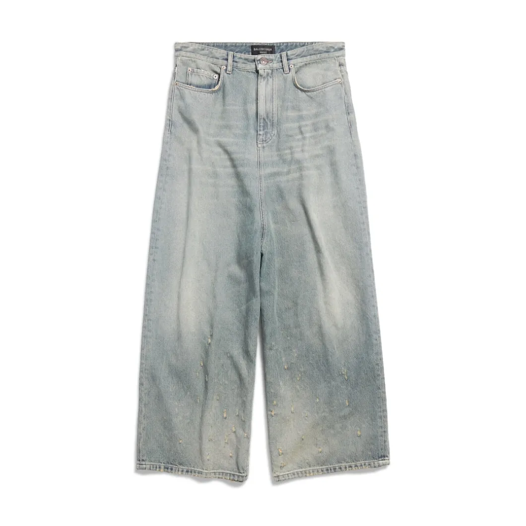 Low Crotch Pants in Light Blue