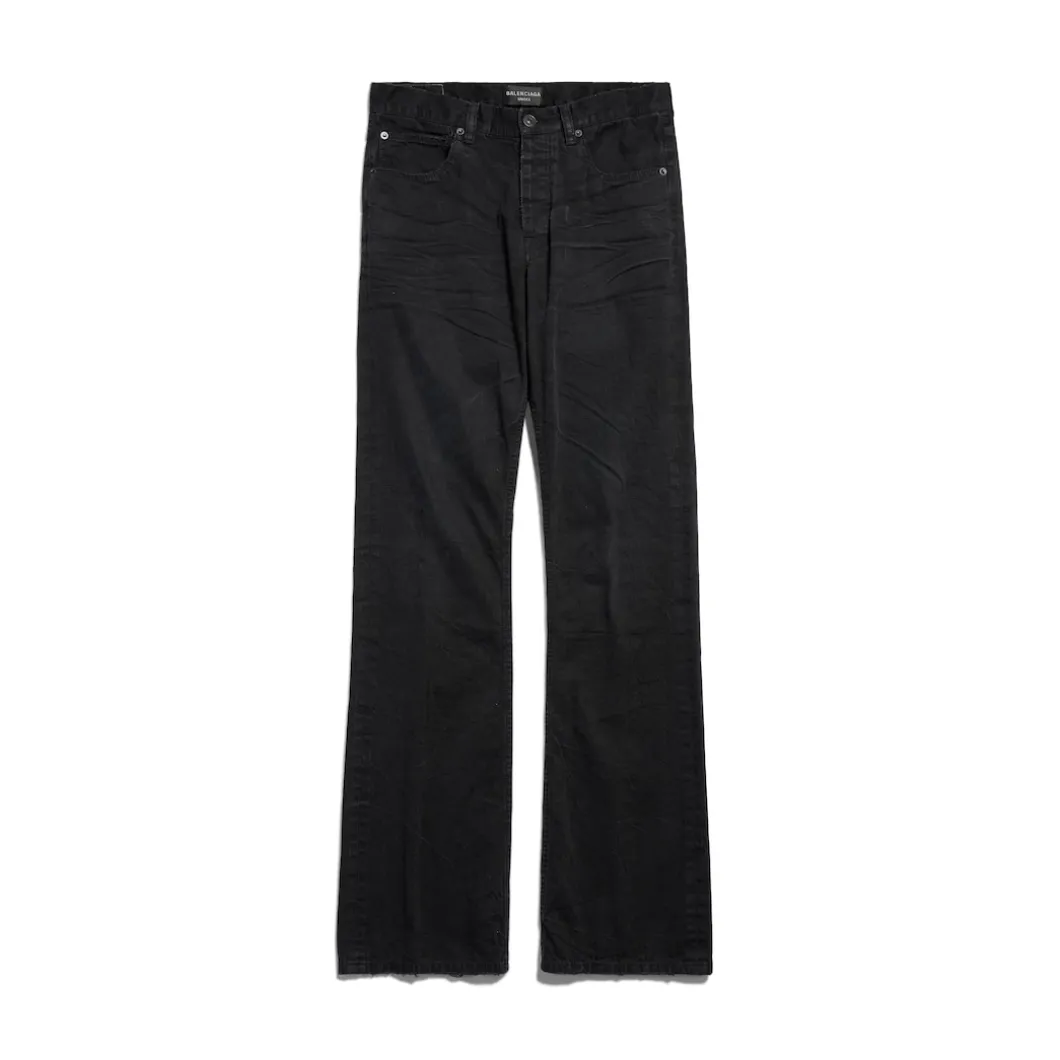 Low Waist Straight Pants in Black