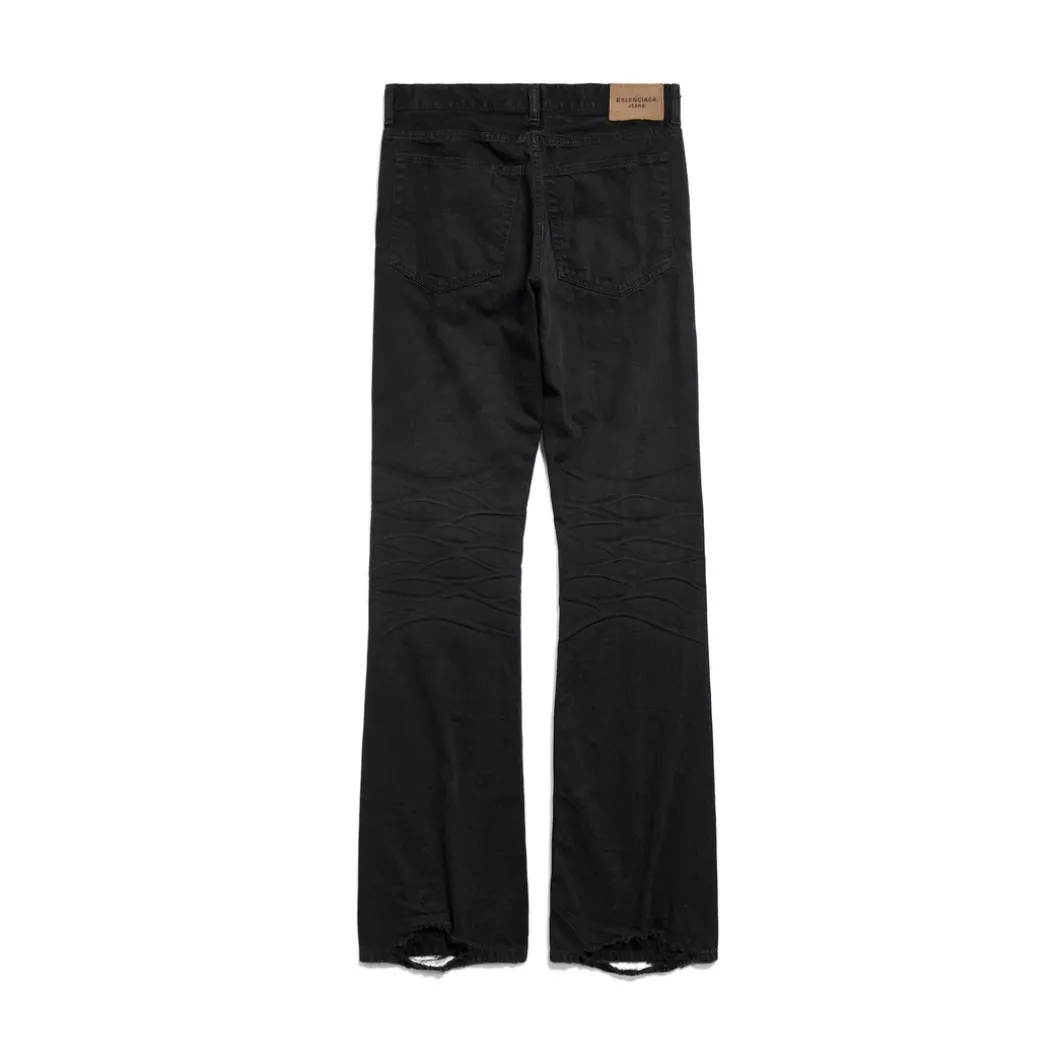 Low Waist Straight Pants in Black