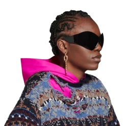 Mask Butterfly Sunglasses in Black