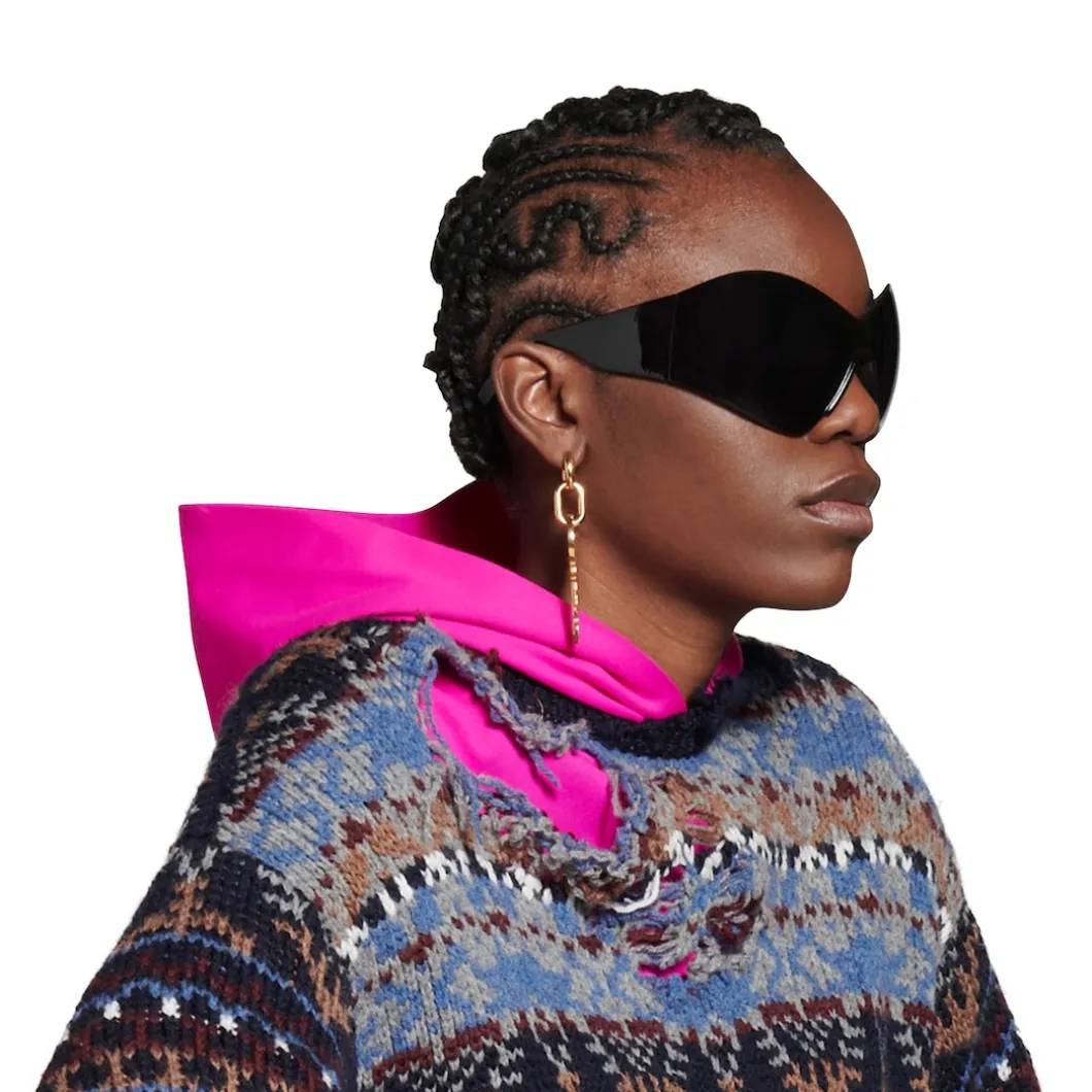 Mask Butterfly Sunglasses in Black