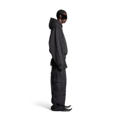 Men's Agaicnelab Hooded Bomber in Black/orange