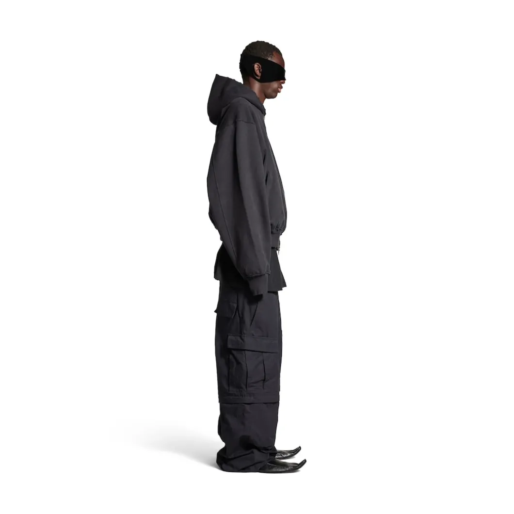 Men's Agaicnelab Hooded Bomber in Black/orange