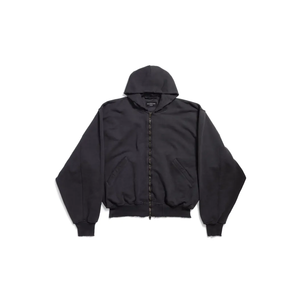 Men's Agaicnelab Hooded Bomber in Black/orange