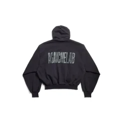 Men's Agaicnelab Hooded Bomber in Black/orange