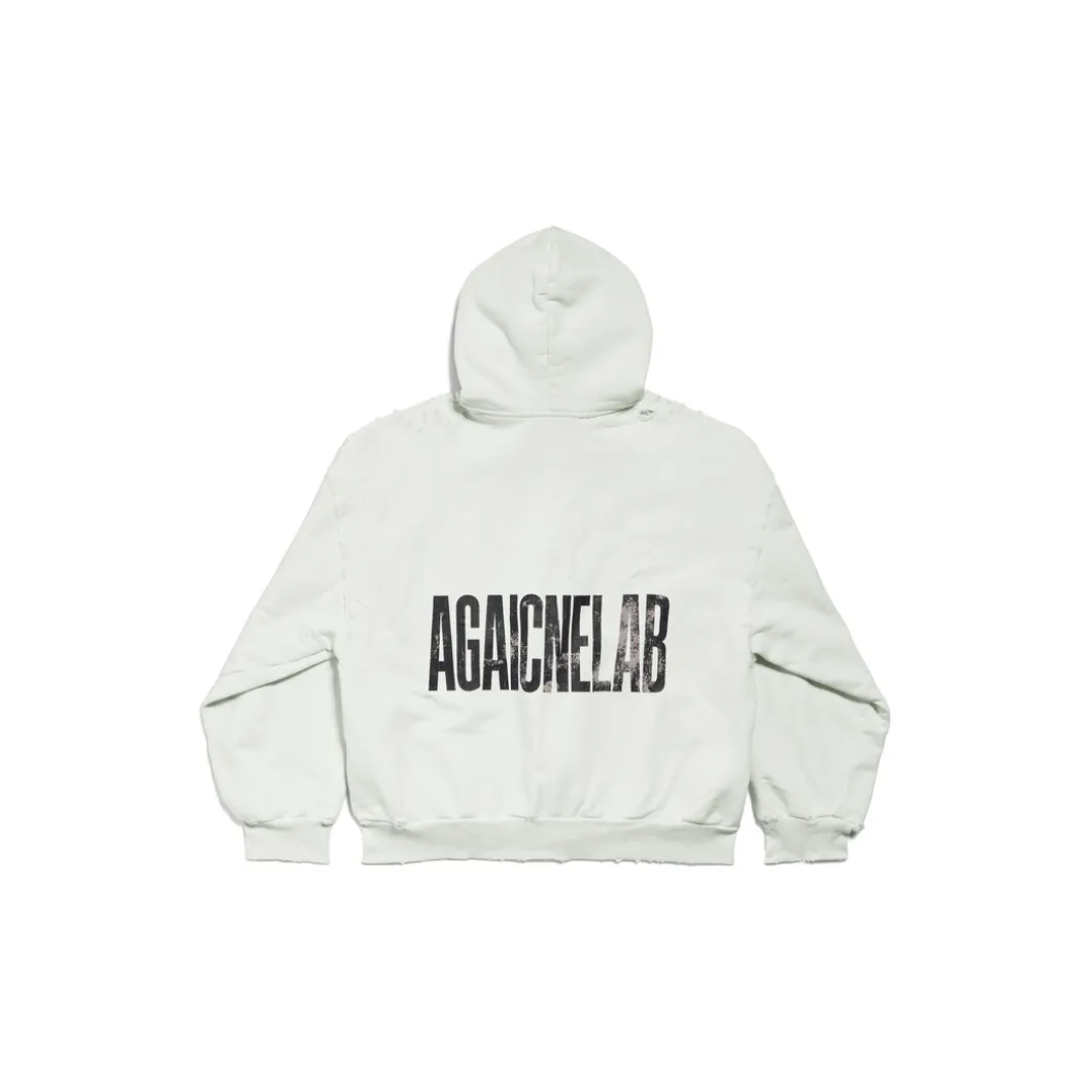 Men's Agaicnelab Zip-up Hoodie Regular Fit in White