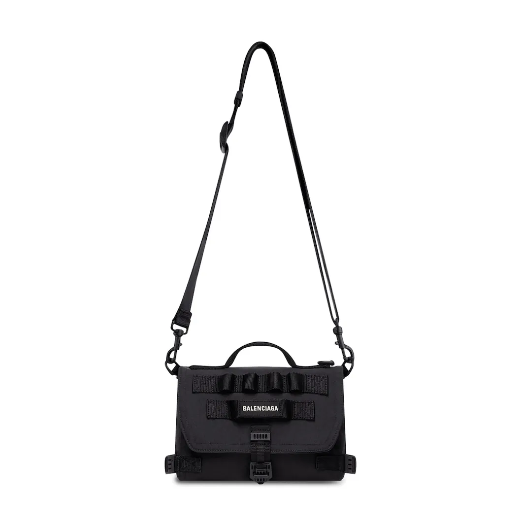 Men's Army Messenger Bag in Black