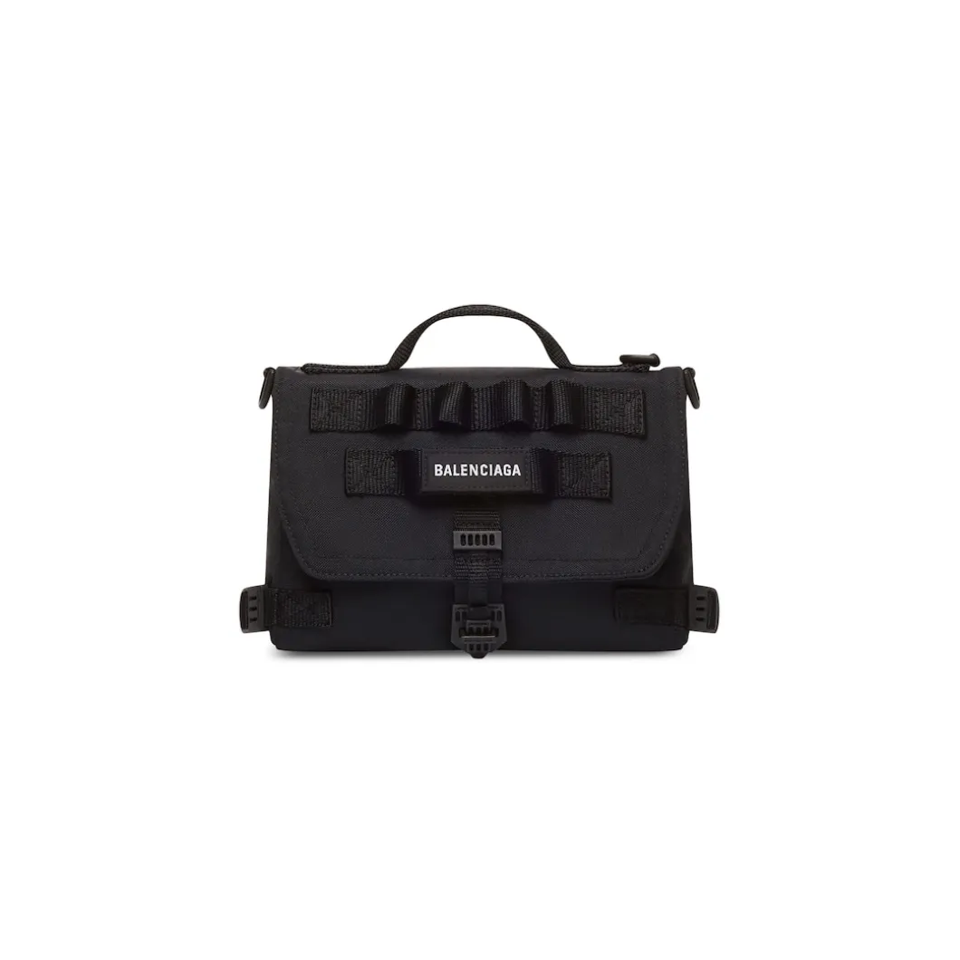 Men's Army Messenger Bag in Black