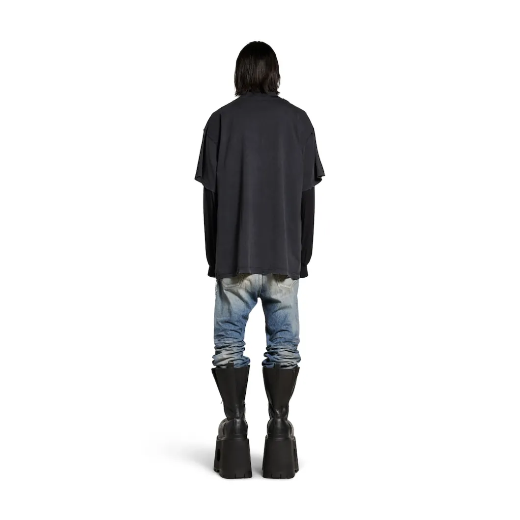 Men's 3b Liquefied T-shirt Oversized in Black/grey