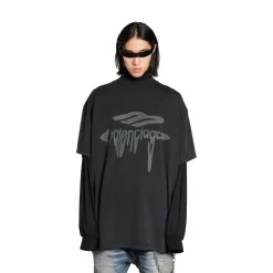 Men's 3b Liquefied T-shirt Oversized in Black/grey