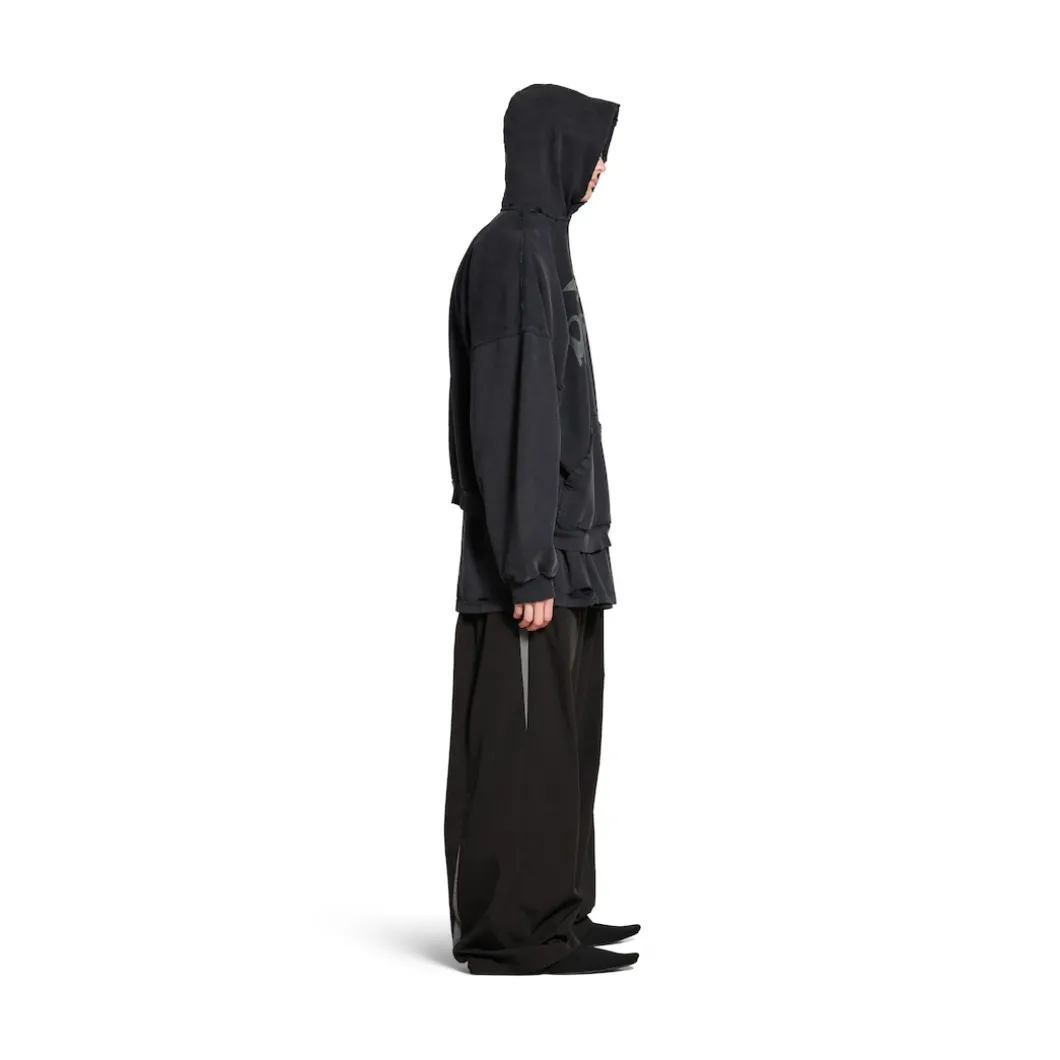 Men's 3b Liquified Hoodie Large Fit in Black/grey