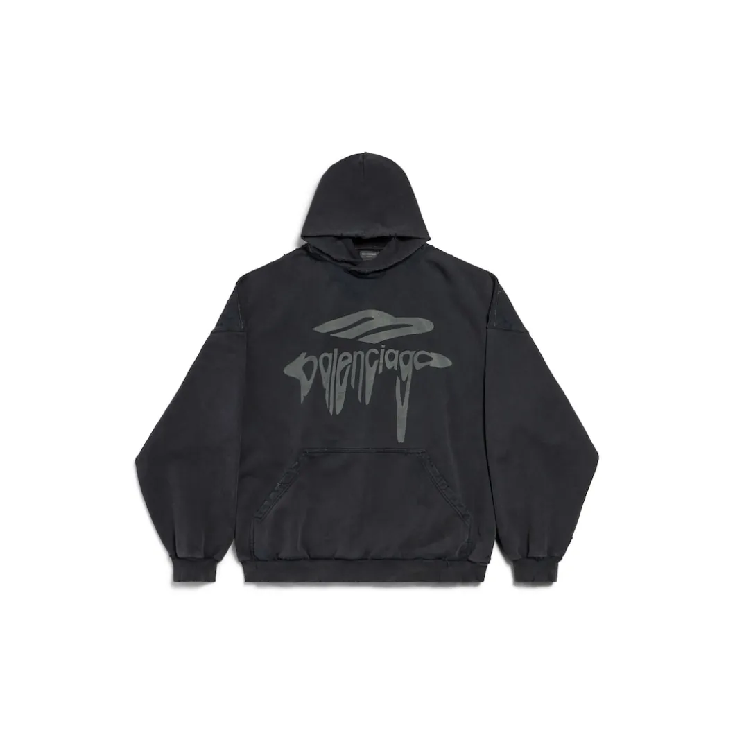 Men's 3b Liquified Hoodie Large Fit in Black/grey
