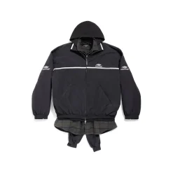 Men's 3b Sports Icon Layered Tracksuit Jacket in Black