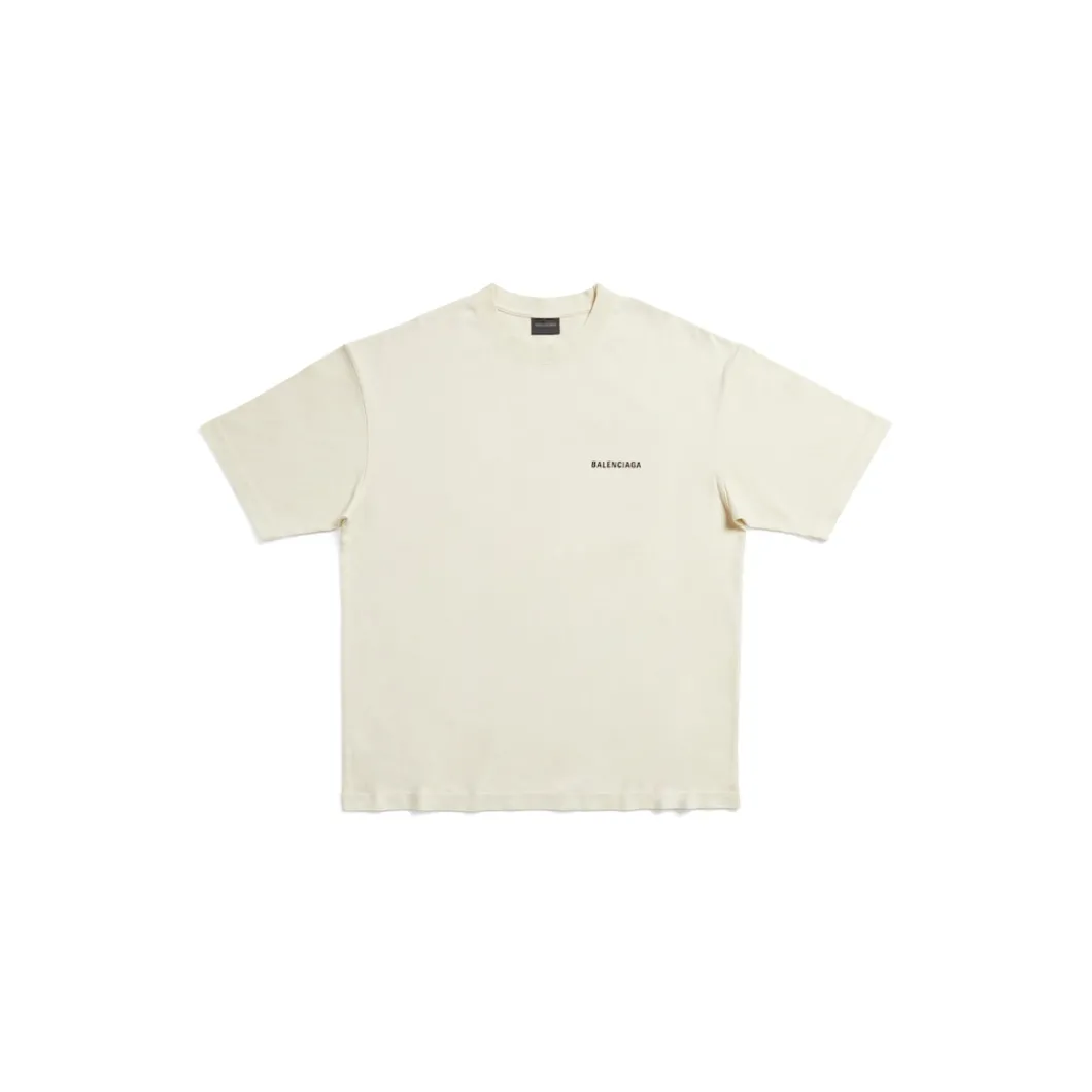 Men's Balenciaga Back T-shirt Medium Fit in Cream