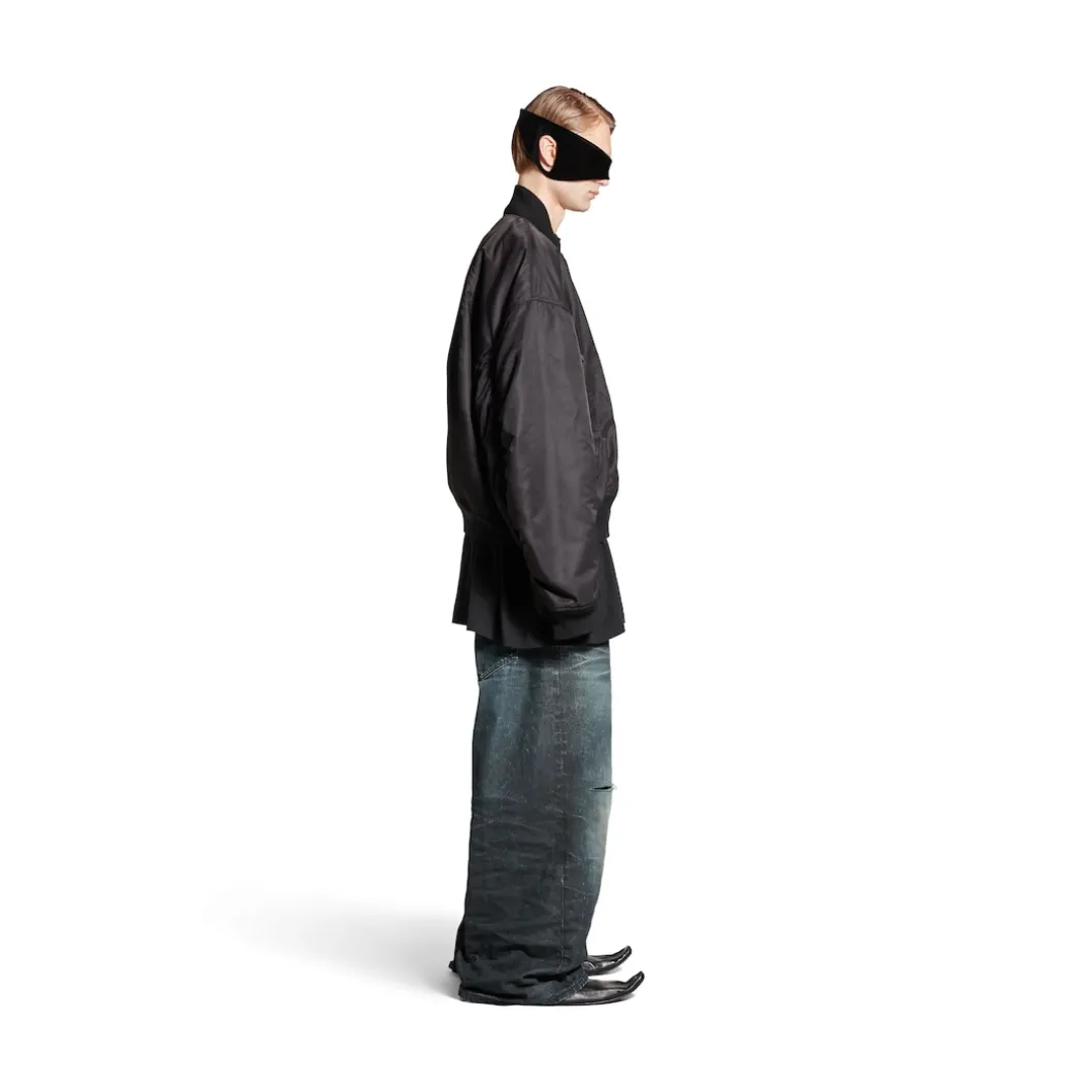 Men's Balenciaga Boxing Varsity Jacket in Black