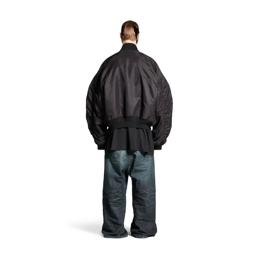 Men's Balenciaga Boxing Varsity Jacket in Black