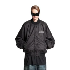 Men's Balenciaga Boxing Varsity Jacket in Black