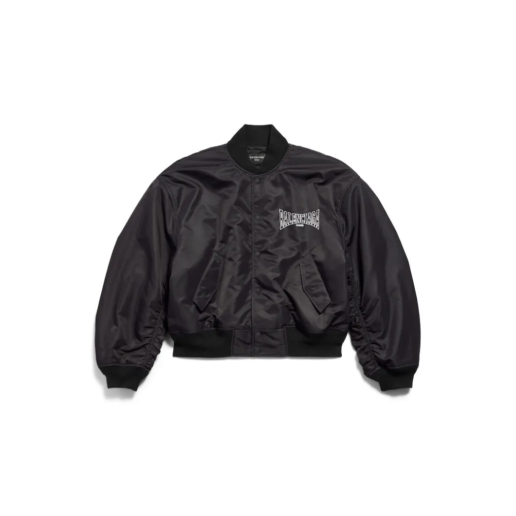 Men's Balenciaga Boxing Varsity Jacket in Black