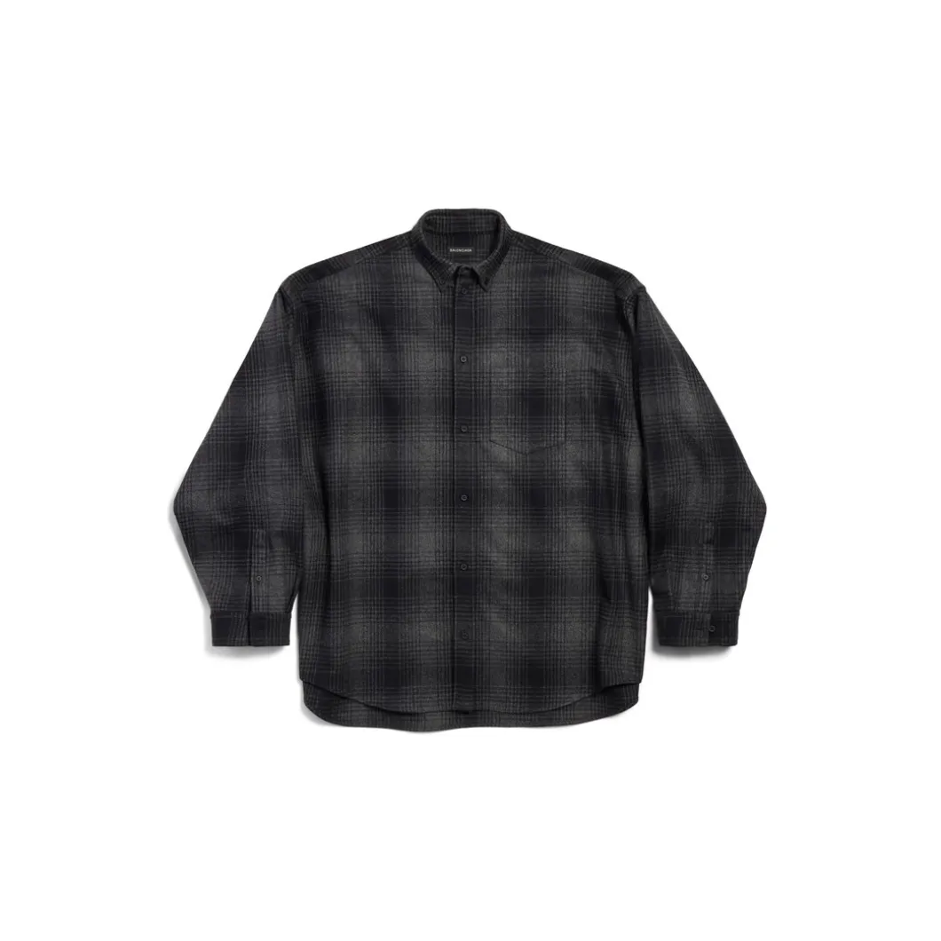 Men's Balenciaga Oversized Shirt in Grey/black