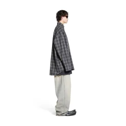 Men's Balenciaga Shirt Oversized in Dark Blue