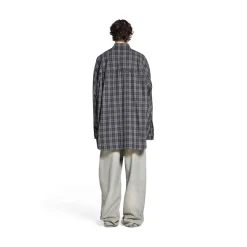 Men's Balenciaga Shirt Oversized in Dark Blue