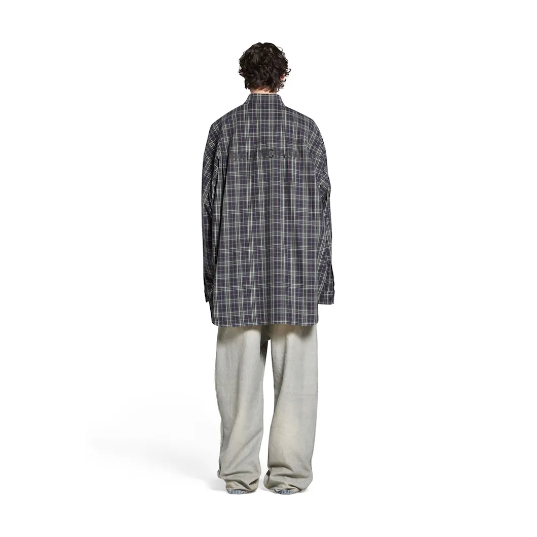 Men's Balenciaga Shirt Oversized in Dark Blue