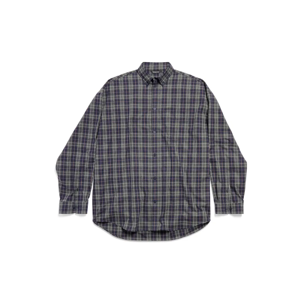 Men's Balenciaga Shirt Oversized in Dark Blue