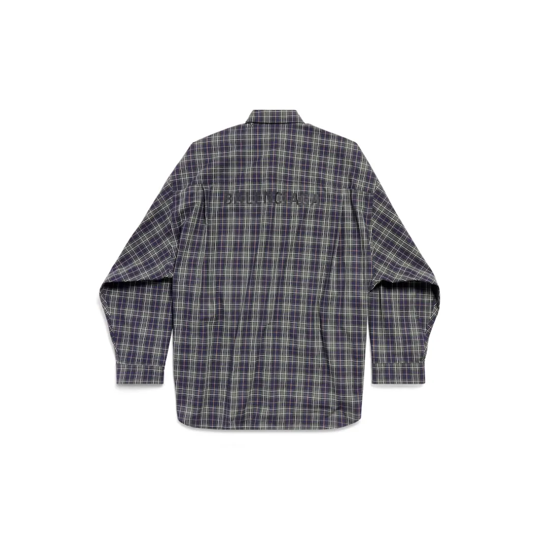 Men's Balenciaga Shirt Oversized in Dark Blue