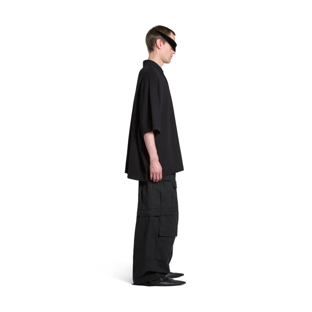 Men's Bb Classic Balenciaga Polo Shirt Oversized in Black