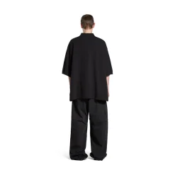 Men's Bb Classic Balenciaga Polo Shirt Oversized in Black