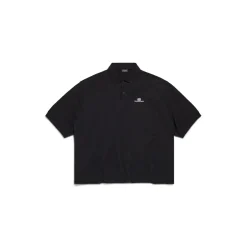 Men's Bb Classic Balenciaga Polo Shirt Oversized in Black
