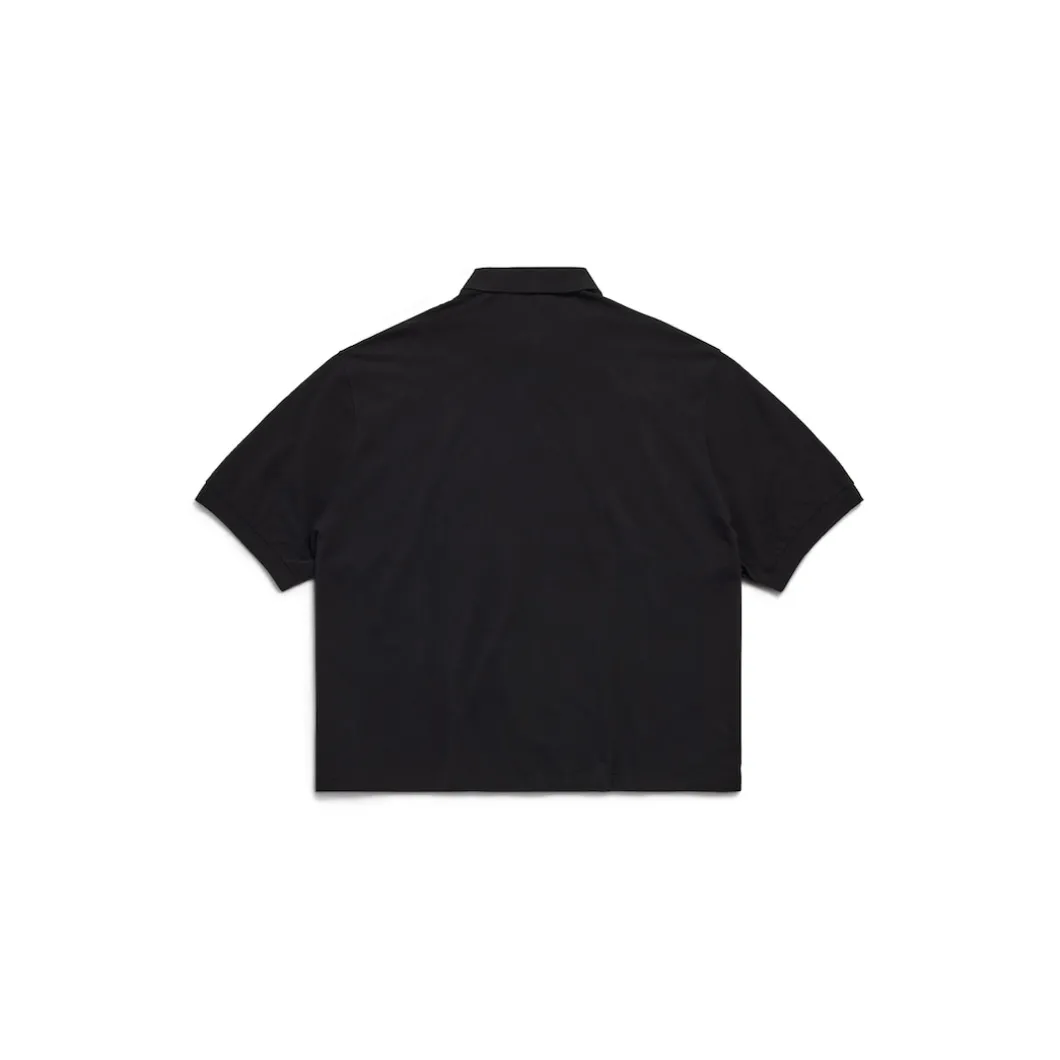 Men's Bb Classic Balenciaga Polo Shirt Oversized in Black