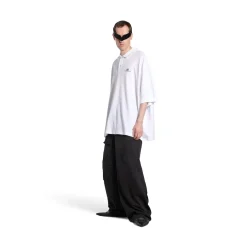 Men's Bb Classic Balenciaga Polo Shirt Oversized in White