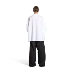 Men's Bb Classic Balenciaga Polo Shirt Oversized in White