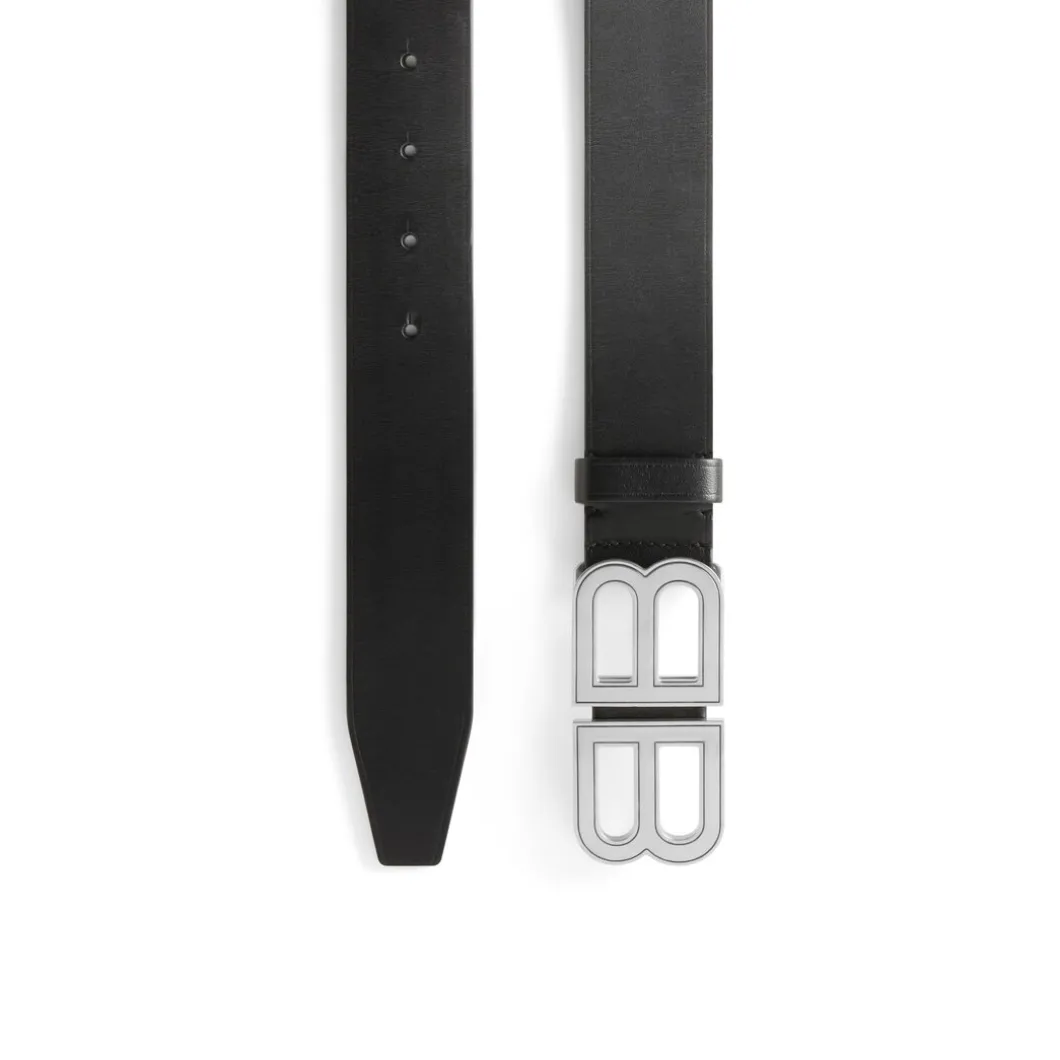 Men's Bb Hourglass Large Belt in Black