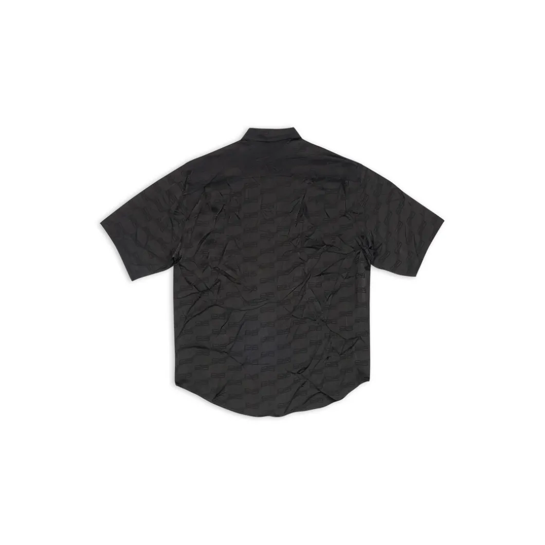 Men's Bb Monogram Minimal Short Sleeve Shirt in Black