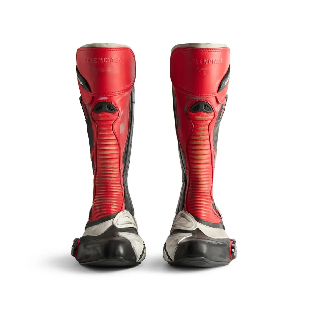 Men's Biker Boot in Red/white/black