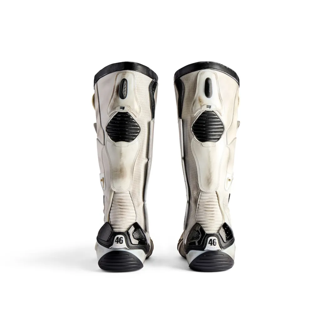 Men's Biker Boot in White/beige/black