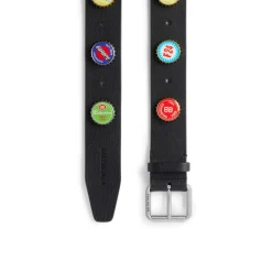 Men's Bottle Caps Belt in Black