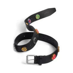 Men's Bottle Caps Belt  in Black