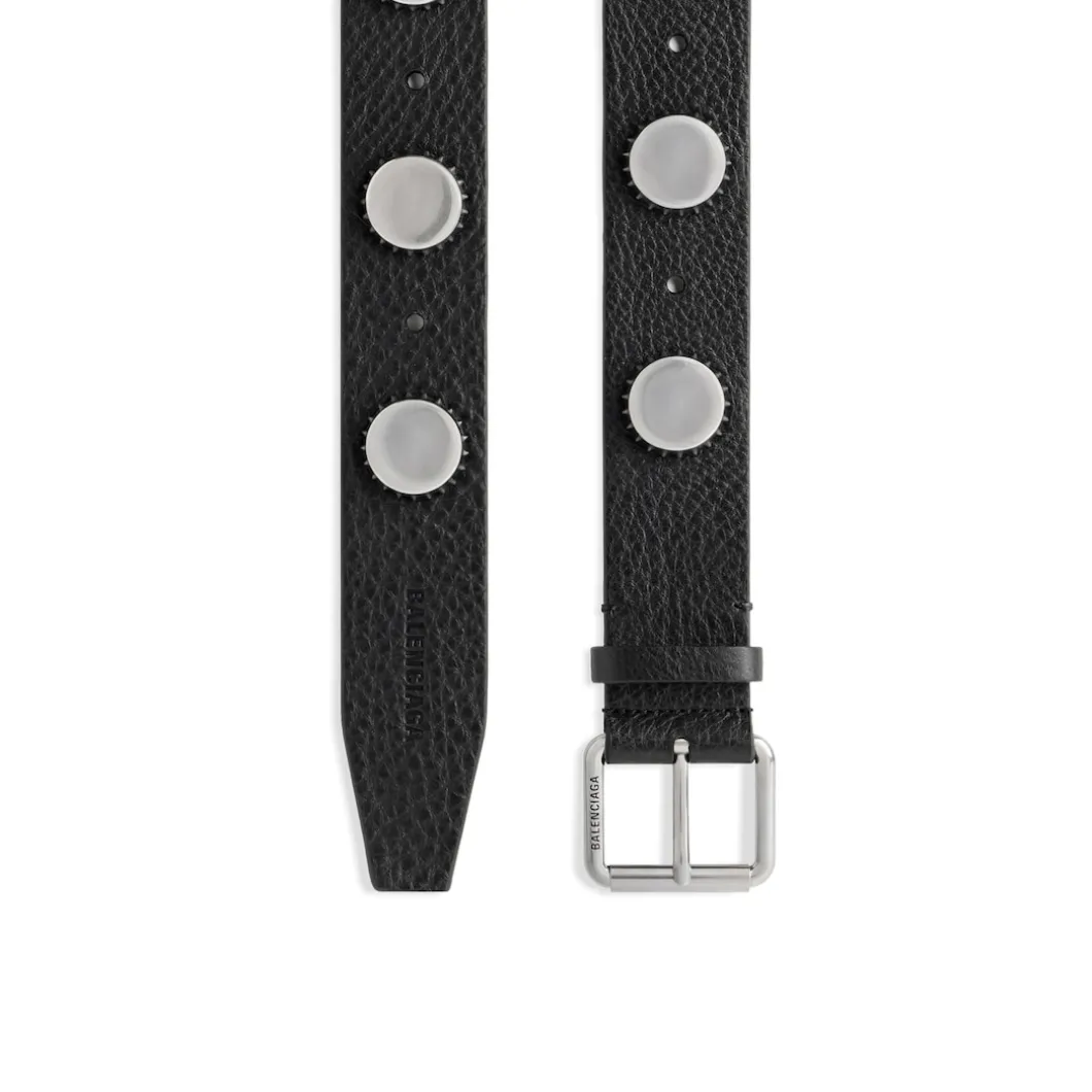 Men's Bottle Caps Belt in Black