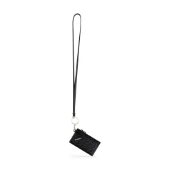 Men's Car Card Case On Keychain in Black