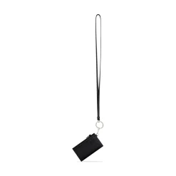 Men's Car Card Case On Keychain in Black